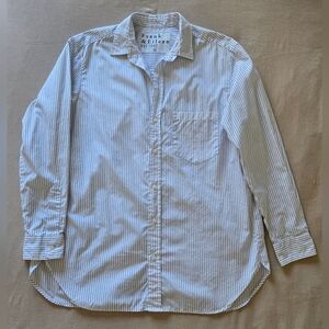 Frank & Eileen Women's Joedy Woven Button Up in Blue Stripe, S
